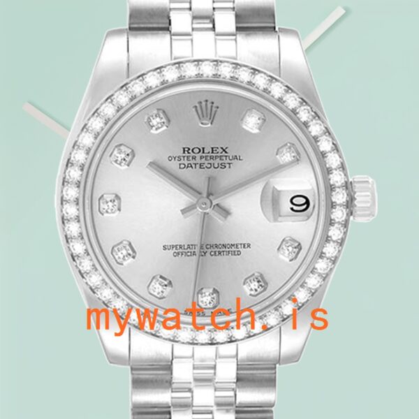 Rolex Datejust 31mm Unisex m178384-0003 Silver Dial Diamond Bezel: A Timeless Masterpiece