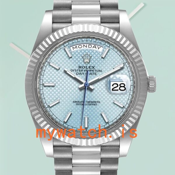 Rolex Day-Date Mens m228236-0005 40mm Silver-tone Stainless Steel: Genuine vs. Replica Analysis