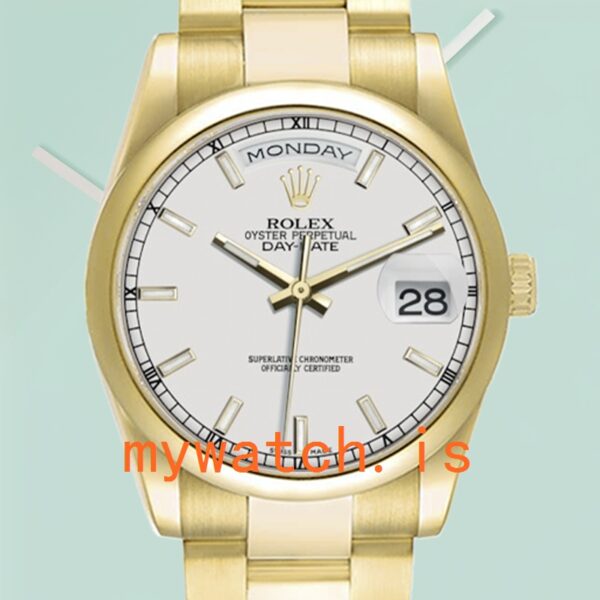 Rolex Day-Date 118208 Mens 36mm Stainless Steel: Genuine vs. Replica