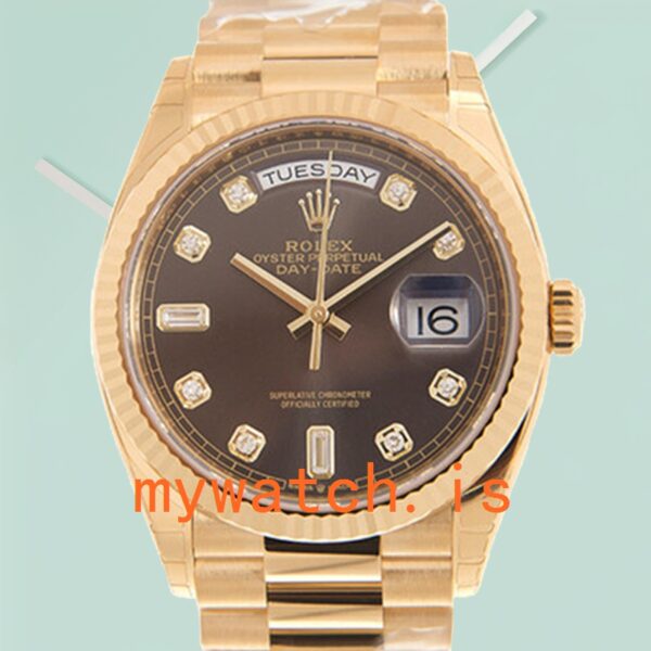 Rolex Day-Date 36mm M128238-0022 Unisex Gold-Tone: Genuine vs. Replica